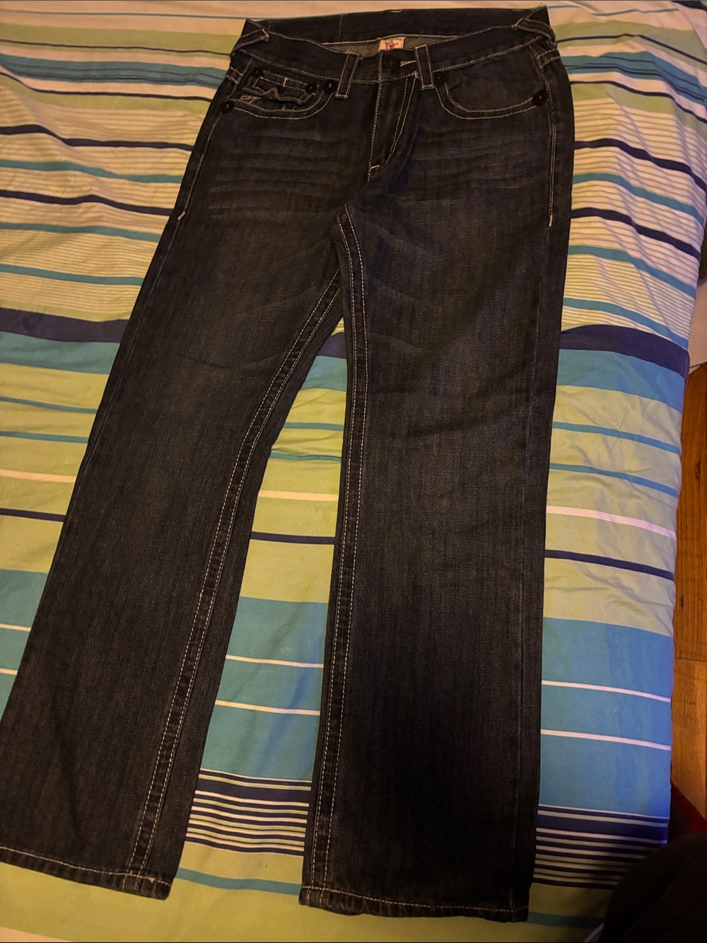 True Religion Men’s Dark Indigo Bootcut Jeans